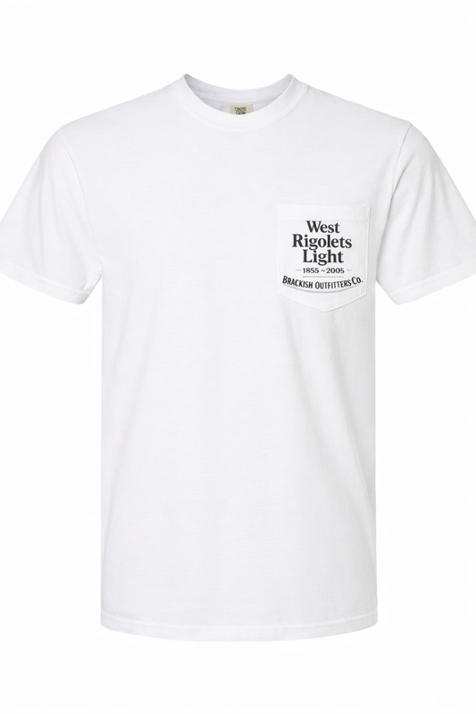 West Rigolets Light - Short Sleeve Pocket Tee - Pure White